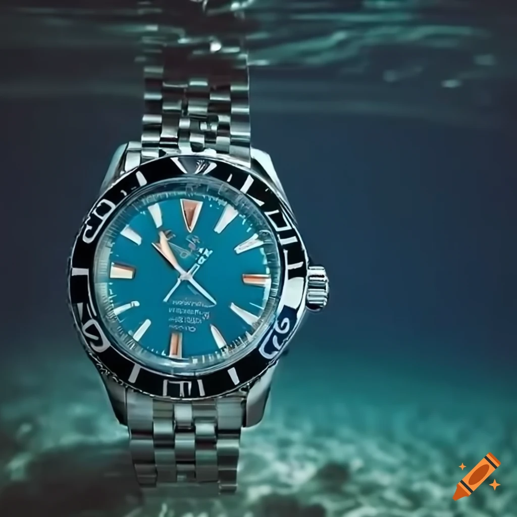 Omega Seamaster under water close-up